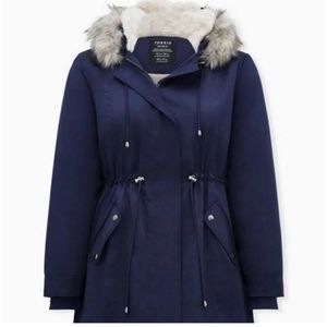 Torrid Twill Fur Lined Parka, size 3